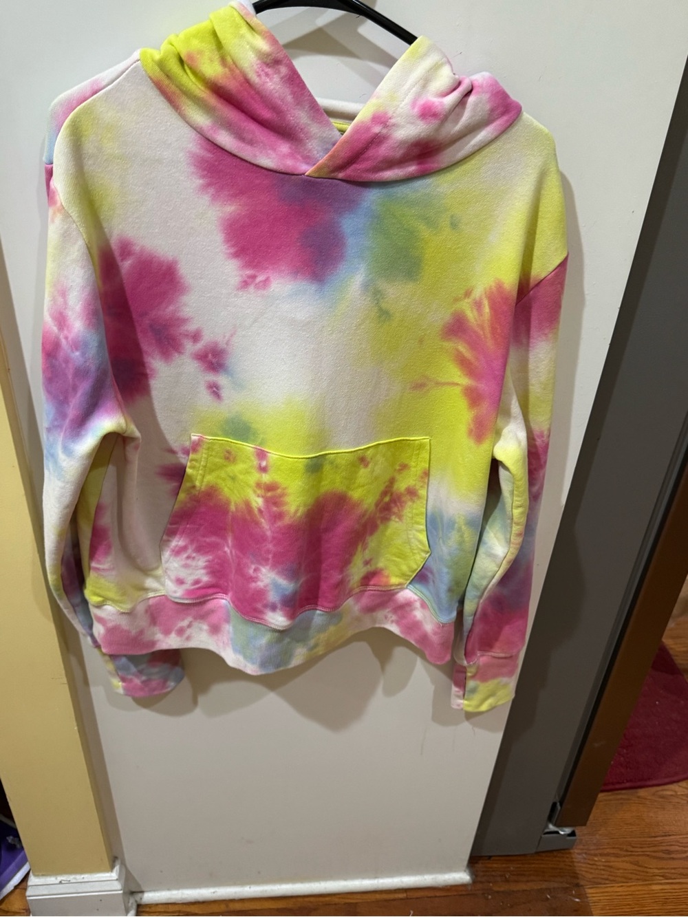 Tie-Dye Hooded Sweatshirt - Pink, Yellow & Blue